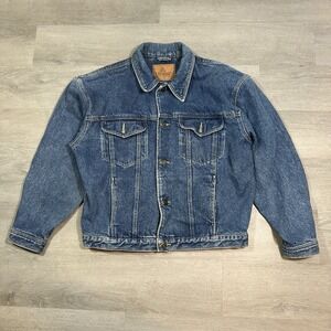 Vintage Liz Wear Women's Denim Trucker Jacket Button Up Size Large Blue  00s